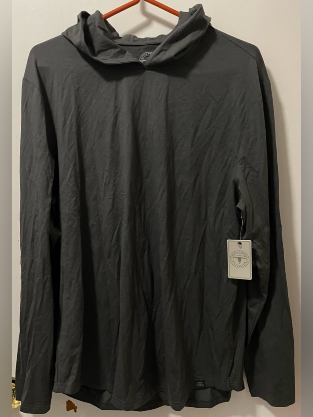 Flag & Anthem Hippie Cowboy Men’s Black Pullover Hoodie Shirt Long Sleeve Large